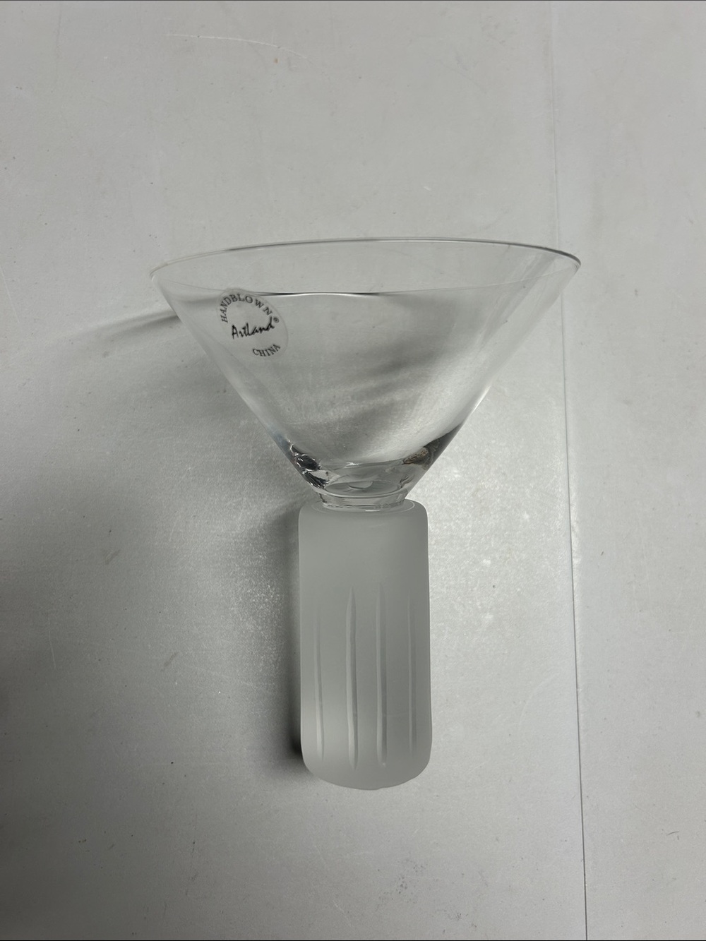 Hand blown artland china glass martini glass
